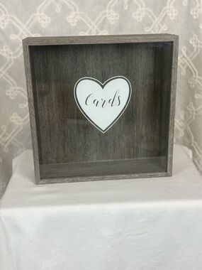 Rustic Gray 'Wedding Cards' Shadow Box Display